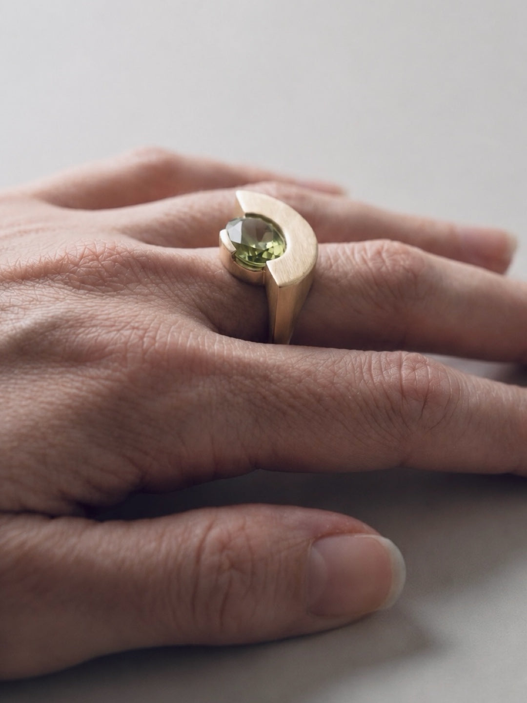 corner tourmaline ring