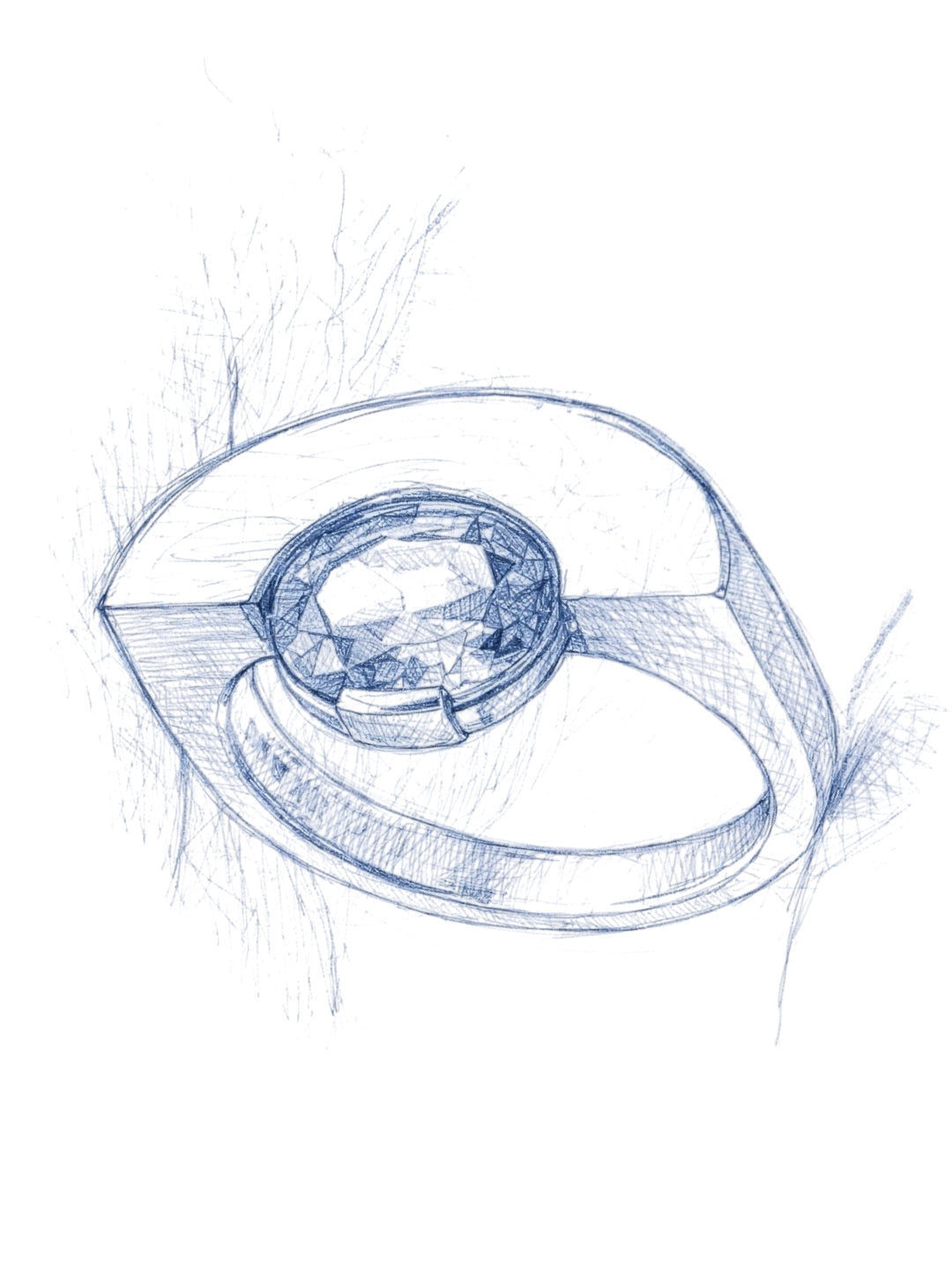 corner tourmaline ring