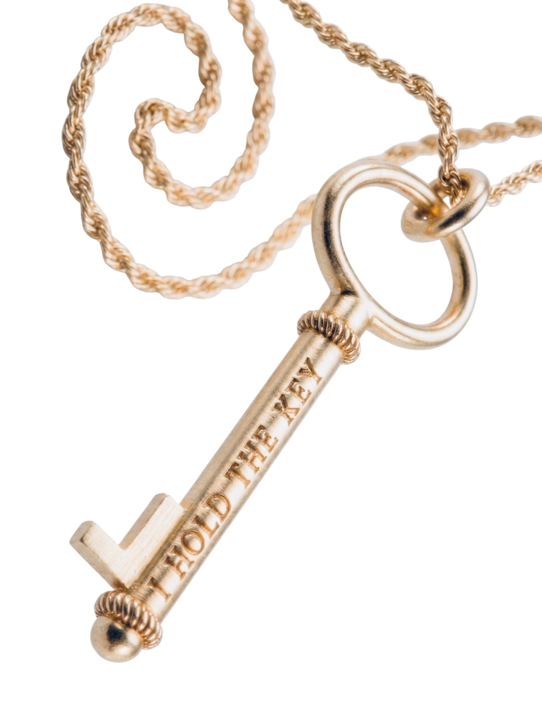 i hold the key pendant — engraved pendant in 18k gold